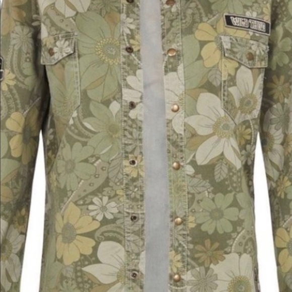 Spell Floral Embroidered Jacket in Olive Green - Picture 10 of 14